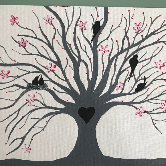 Birds of a Feather Original Acrylic 9x12 Canvas - Picture 2 of 2